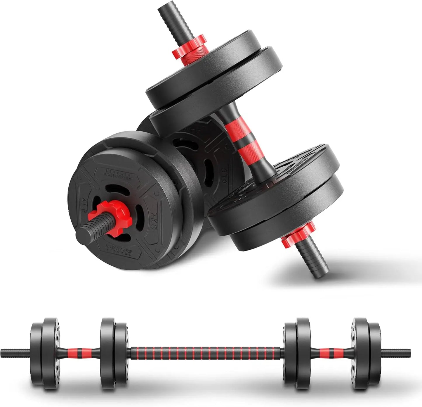 2-In-1 Adjustable Dumbbell And Barbell Set For Home Gym
