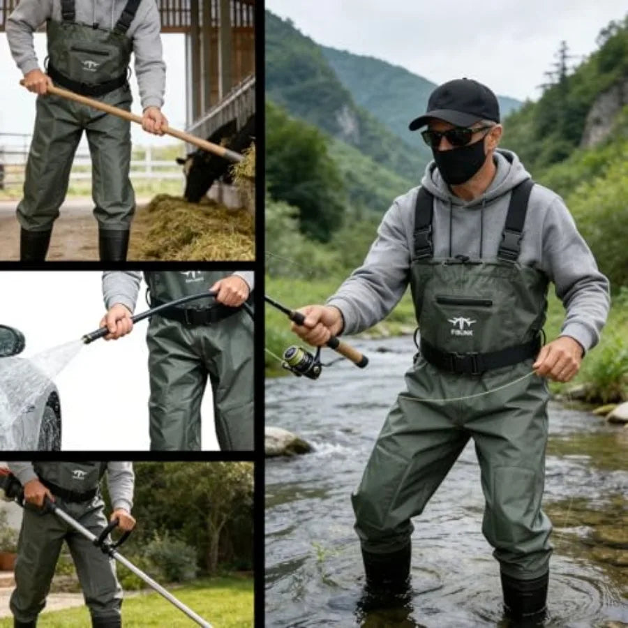 Chest Waders 2 Ply Nylon PVC Waterproof Fishing And Hunting