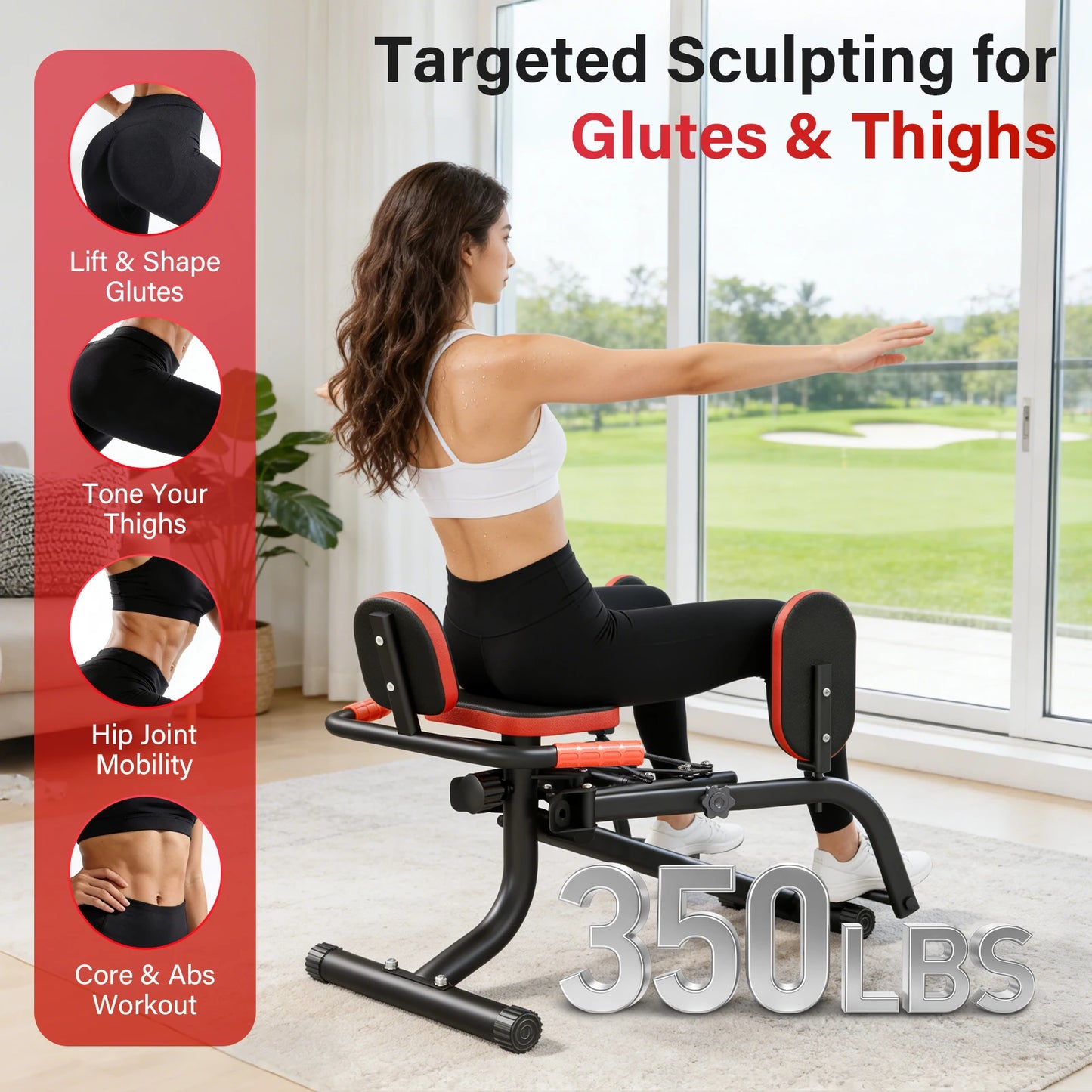 Foldable DualMotion Thigh Sculptor For Home Hip And Leg Workout