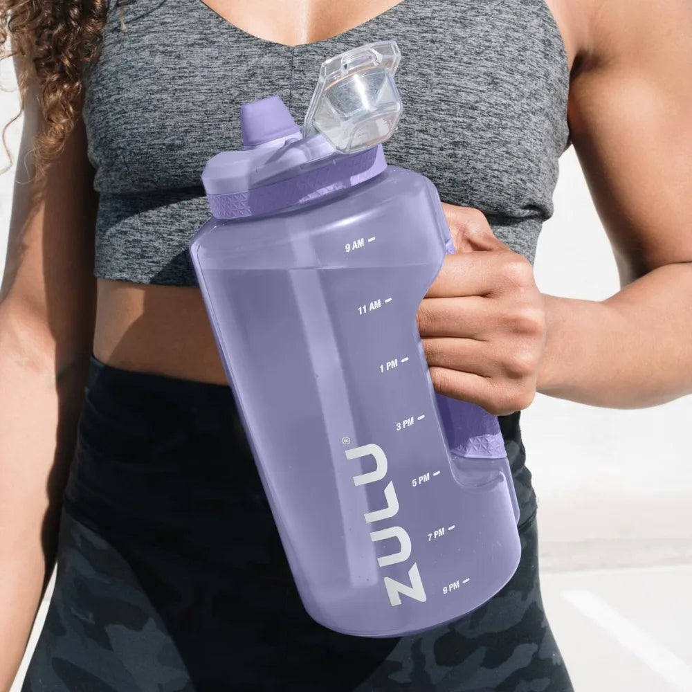 BPA Free Water Bottle With Time Markings And Leak Proof