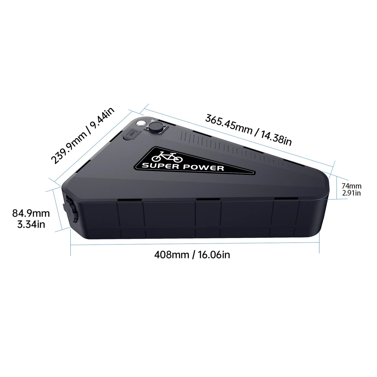 Unitpackpower Waterproof Ebike Battery 52V 20Ah Triangle 21700