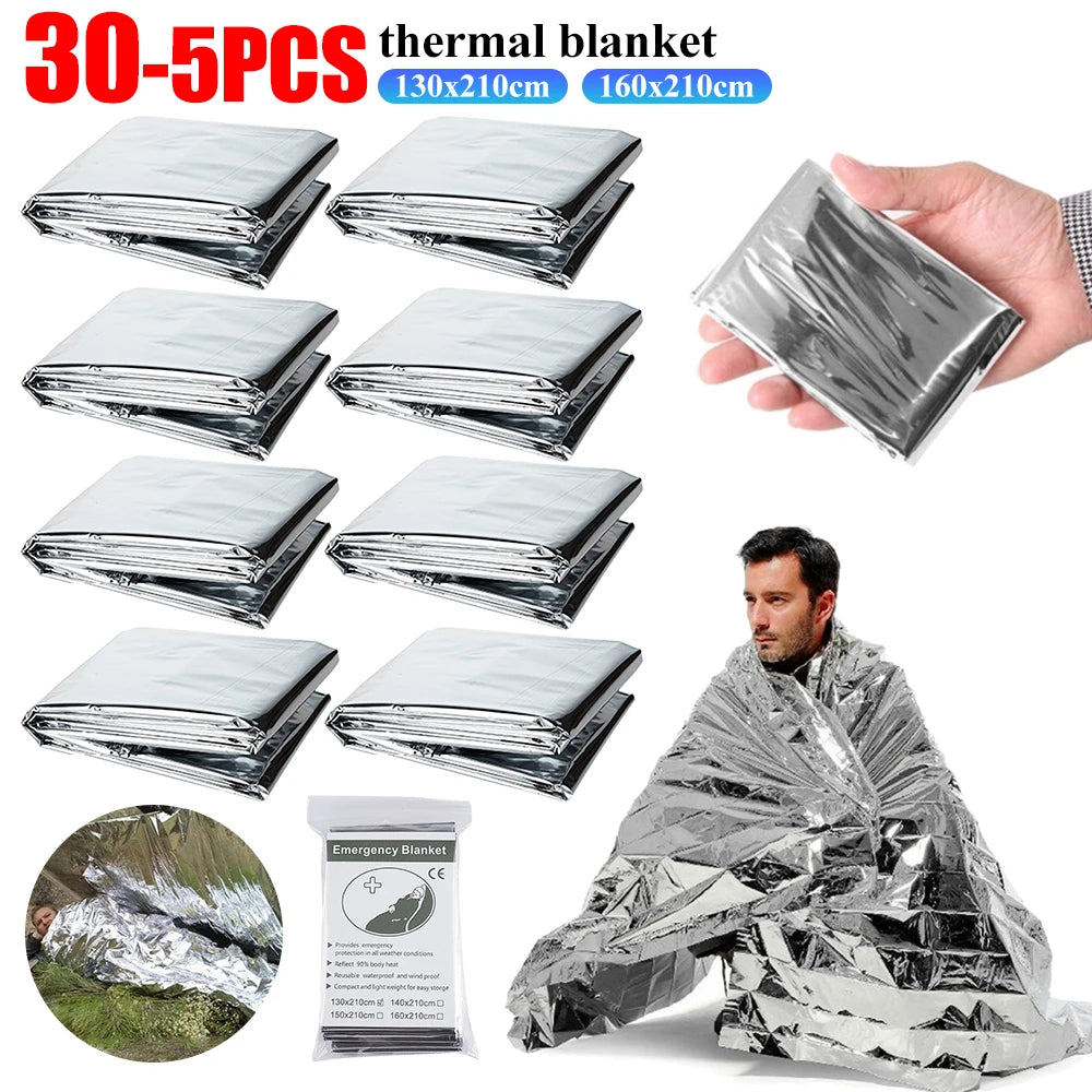 Yeston Emergency Rescue Blanket Mylar Foil Thermal Survival Kit