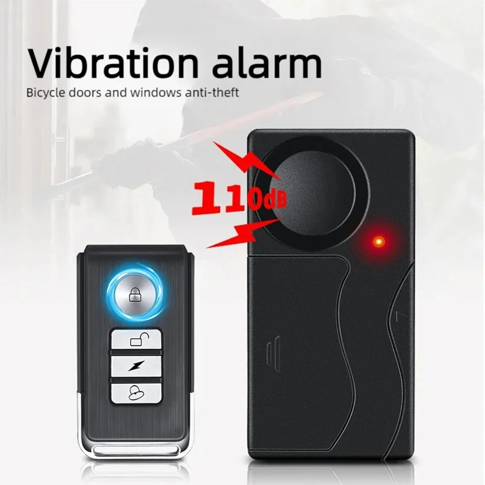 WSDCAM 110dB Anti Theft Vibration Alarm Door Window Remote Control