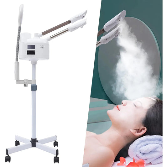 3 In 1 Facial Steamer With LED Magnifying Lamp For Home Spa