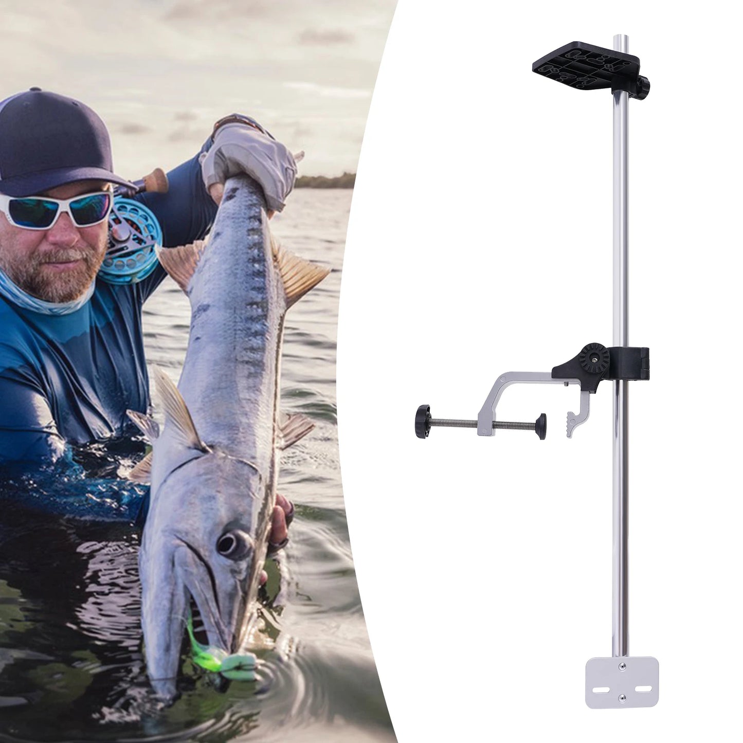 Portable Fish Finder Mount Universal Bracket With 360 Degree Rotatable