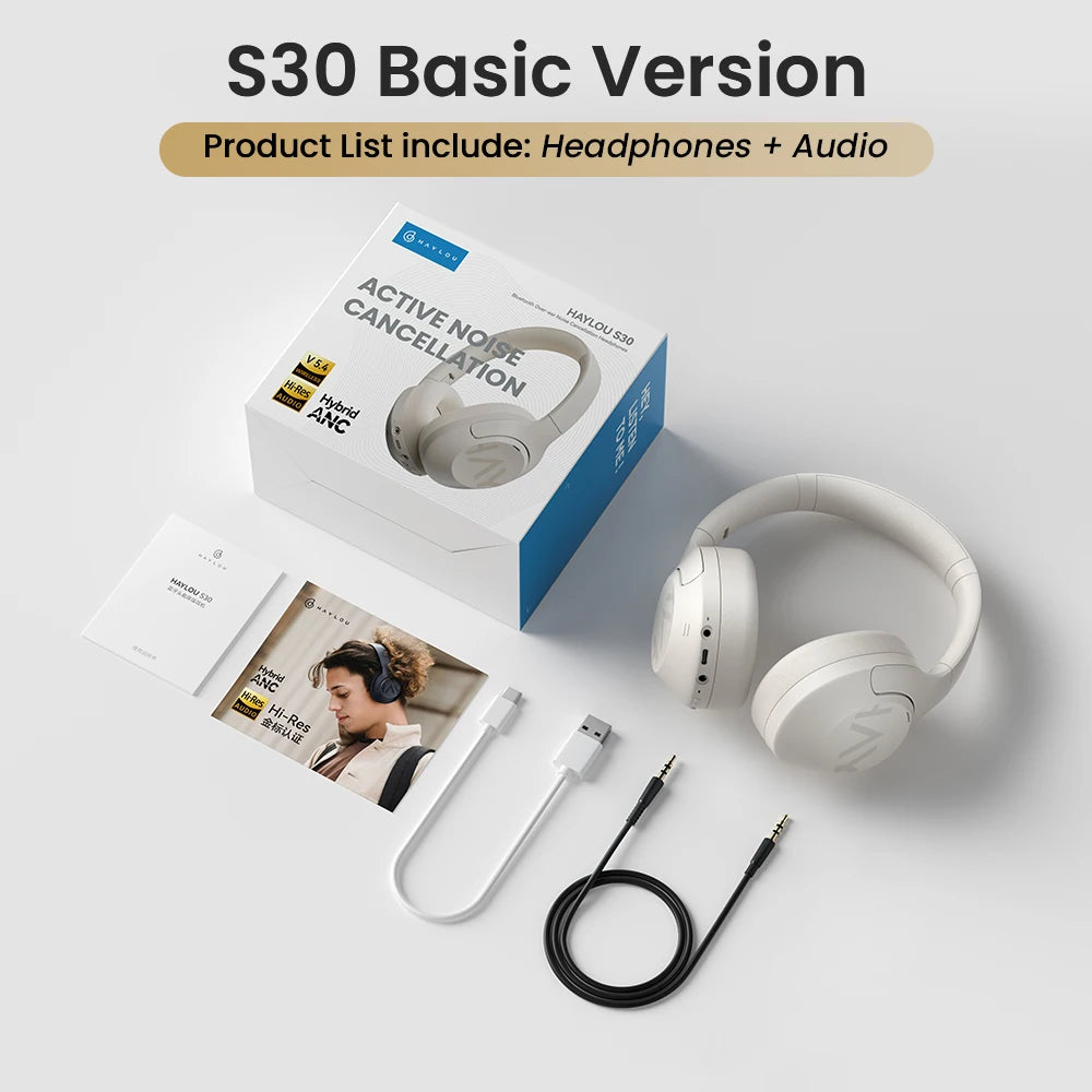 Haylou S30 Wireless Bluetooth 5.4 Headphones With Adaptive Noise Cancelling