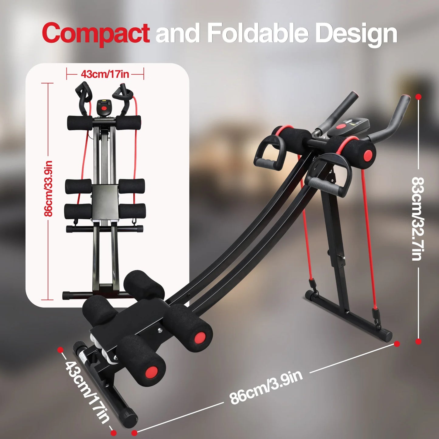 Abdominal Trainer Fitness Machine Foldable Core Workout Equipment