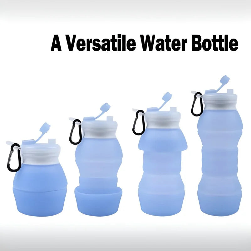 Collapsible BPA Free Silicone Water Bottle Foldable Travel Bottle