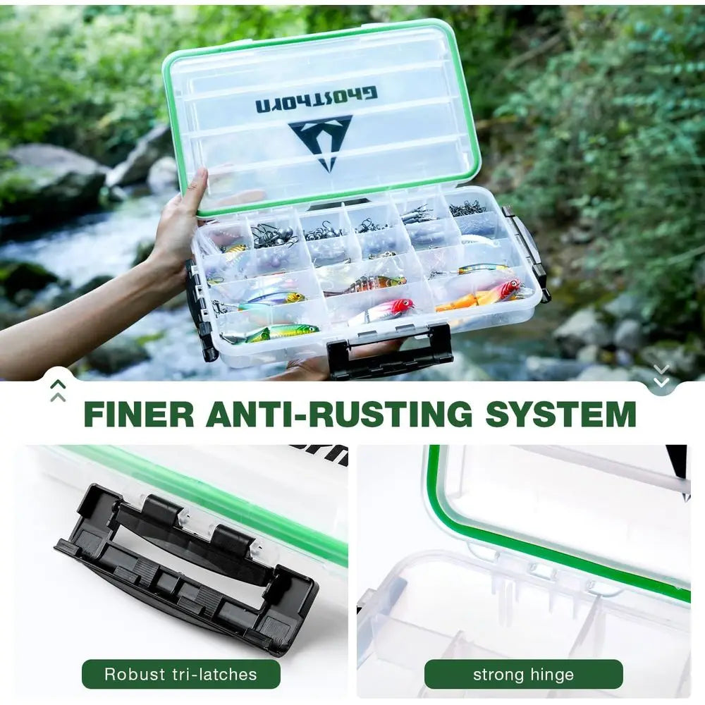 Tackle Box Organizer With 3 Removable Dividers Waterproof Lure Storage