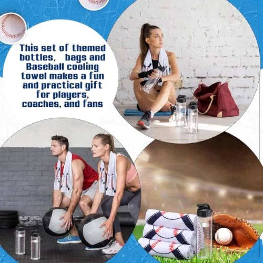 Reusable Squeeze Sports Water Bottles And Breathable Cooling Towel Set