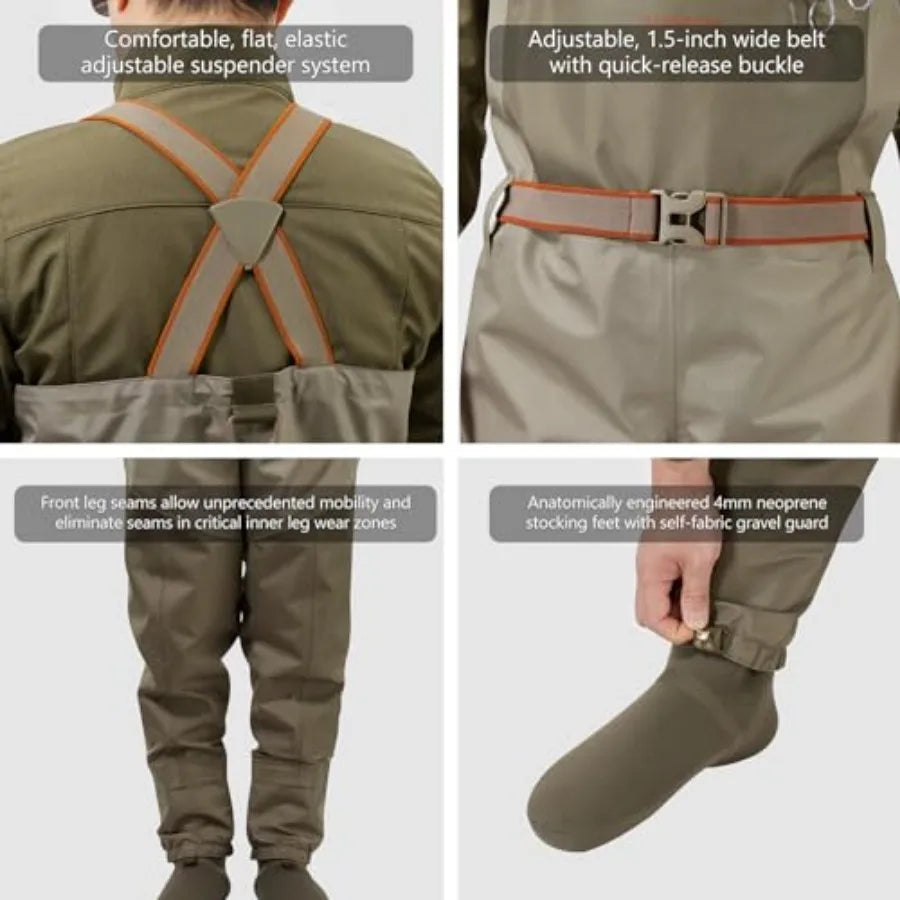 Immerse Men Waterproof Breathable Chest Waders For Fishing