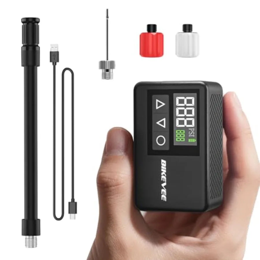Electric Mini Bike Pump 120 PSI Presta Schrader Digital Gauge Auto Shut Off