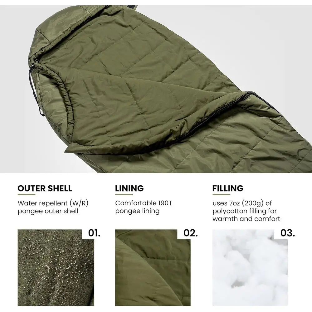 Mummy-Shaped Sleeping Bag for Camping, Hiking, and Survival Adventures