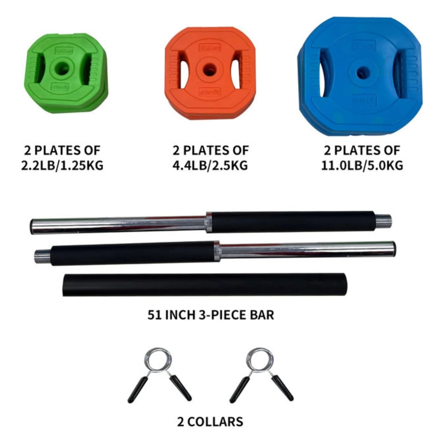 Twister.CK Adjustable Barbell Weight Set 40lb 20kg for Home Gym