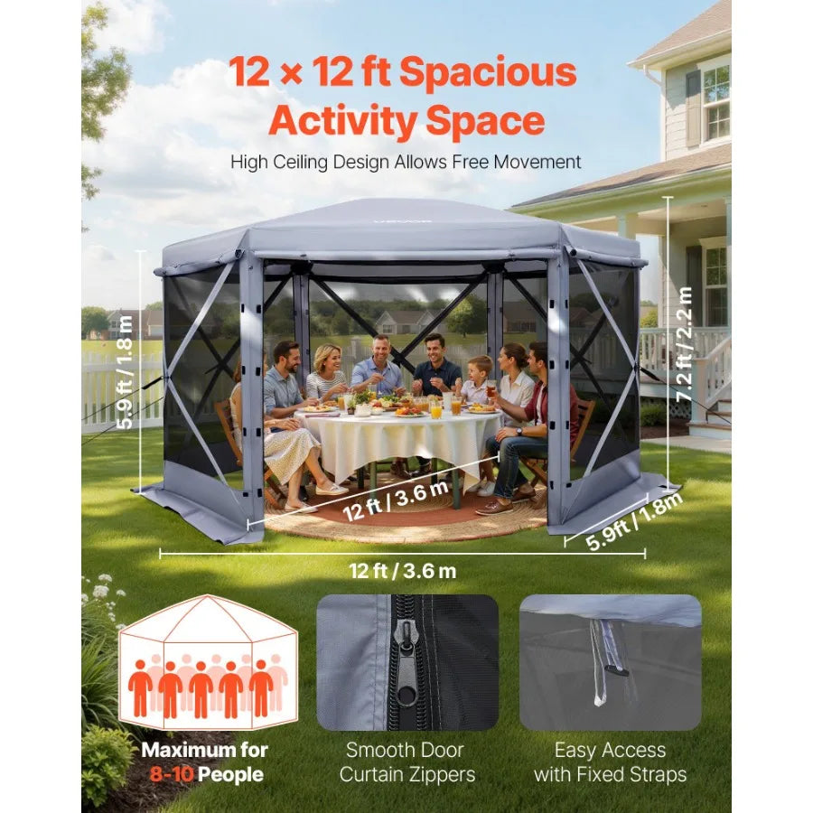 Pop Up Gazebo Screen Tent With Bite Proof Mesh Bag