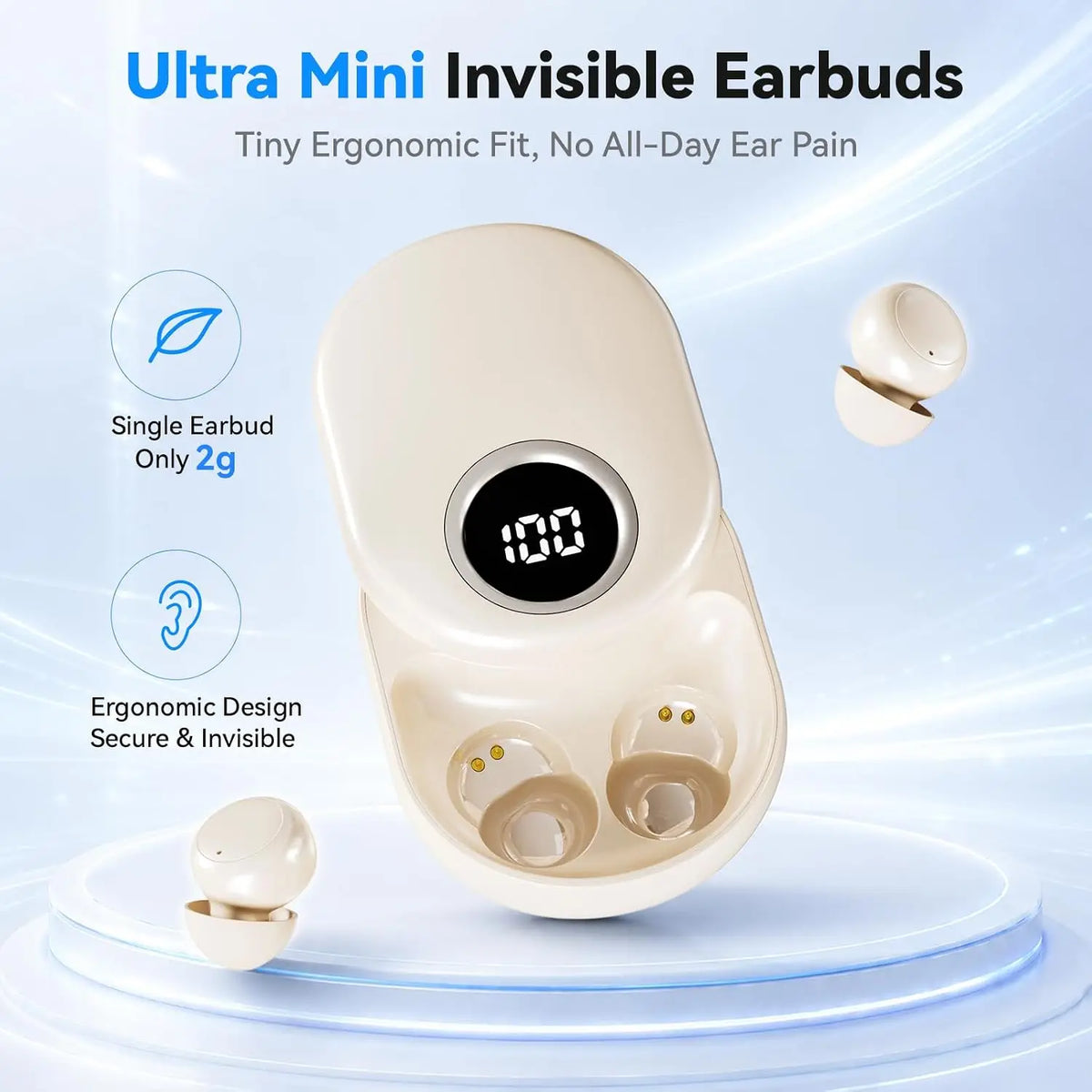 INSONIXN Invisible Wireless Bluetooth Earbuds for Sleep and Music