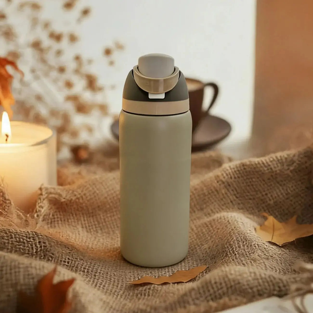 Owalaa Stainless Steel Insulated Water Bottle With Straw