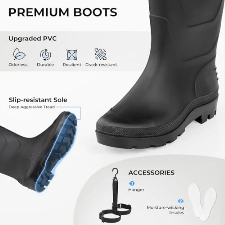 WaveWalker Waterproof PVC Fishing Waders With Slip Resistant Boots