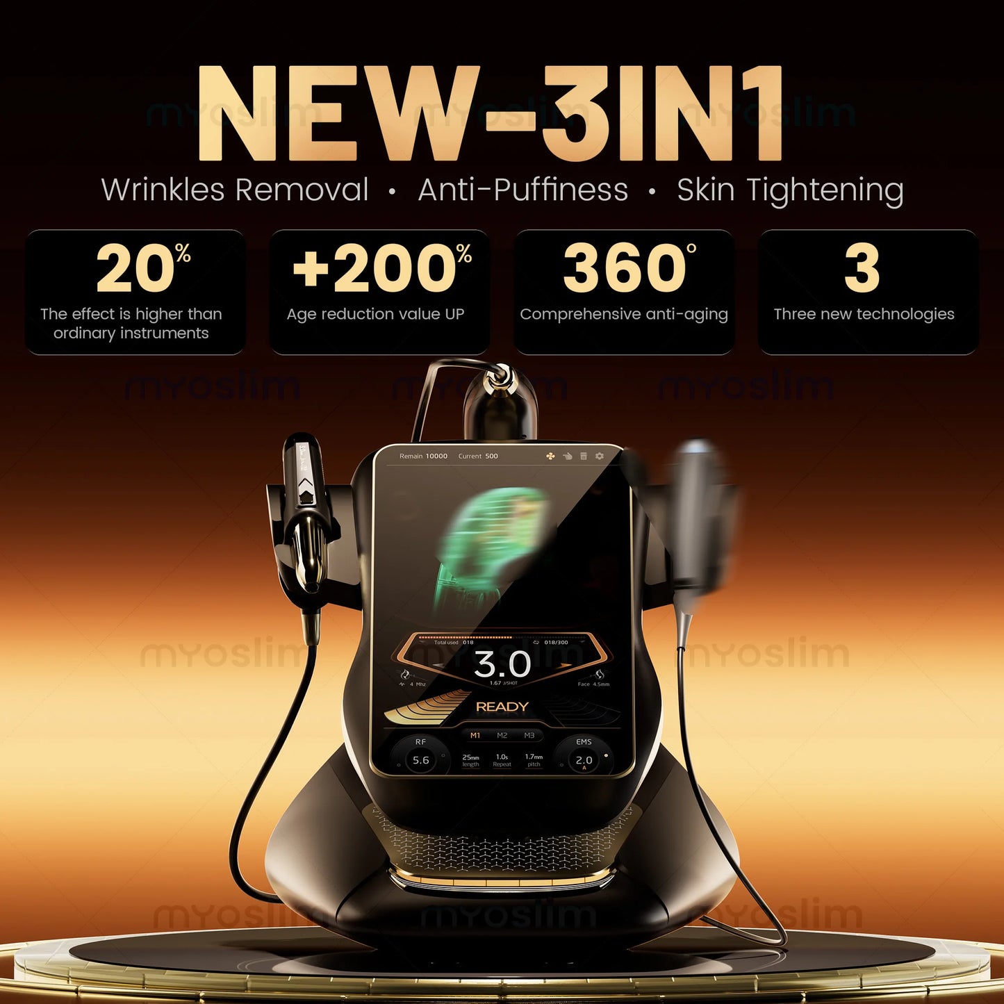 360MAX 25D HiFU 3In1 Salon Facial Machine Noninvasive