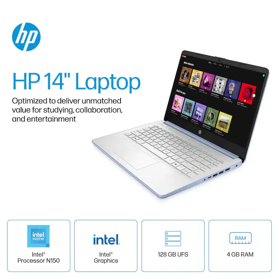 HP Laptop Intel Processor 16GB RAM 384GB Storage Windows 11