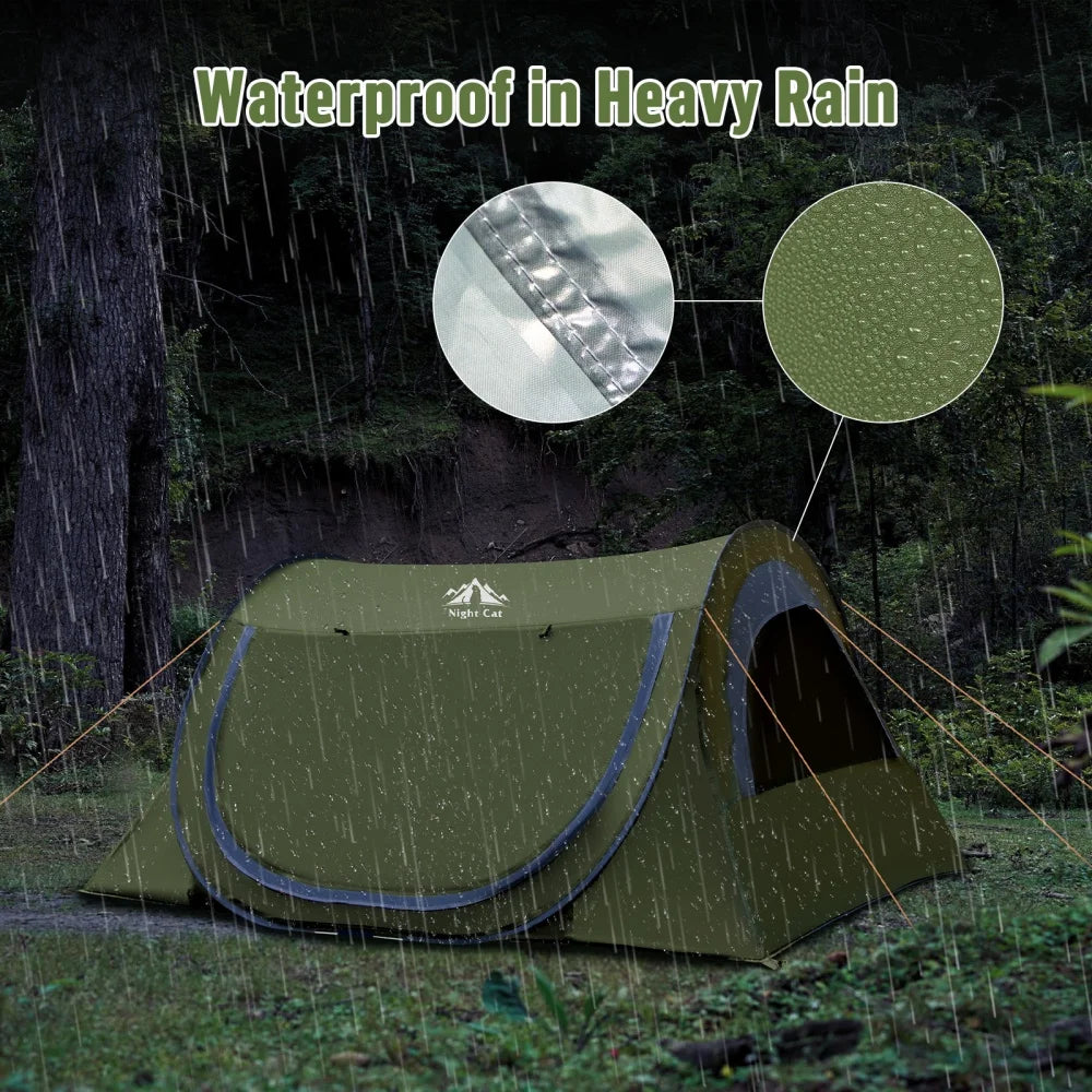 Night Cat Pop Up Tent With Mosquito Net Waterproof Setup