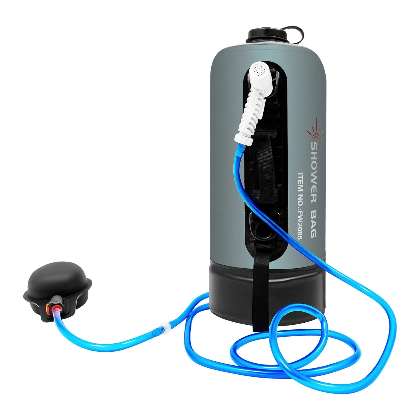 Camping Solar Shower With Pump And Hose, 53C Max Temperature