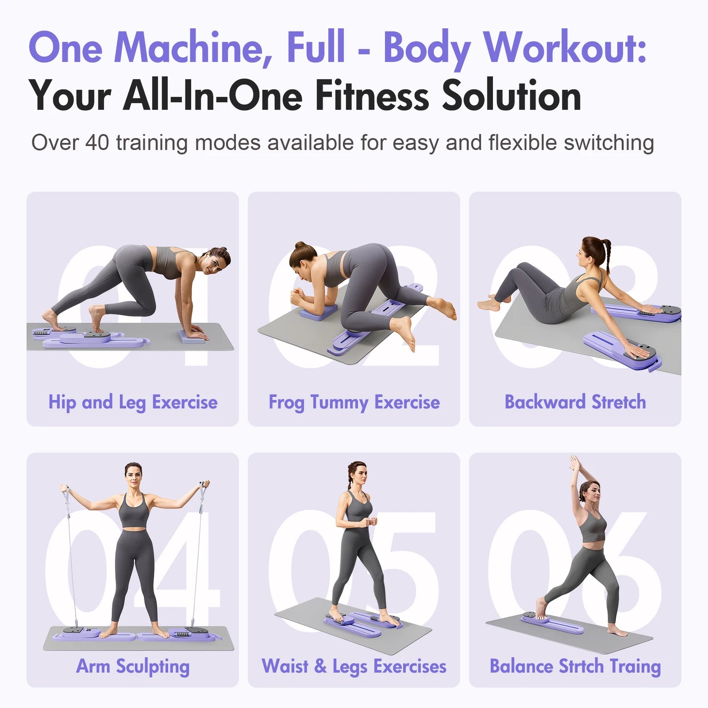 Pilates Reformer Board Portable Split Ab Exercise Machine