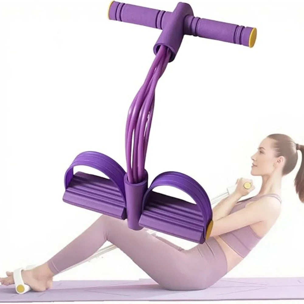 Four Tube Pedal Resistance Bands For Sit Ups And Exercise