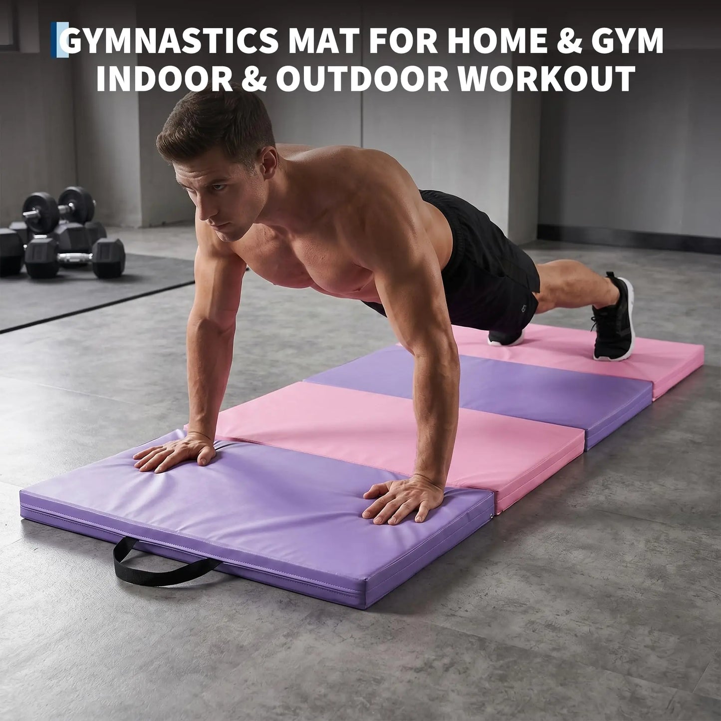 HiMISS Folding Gymnastics Mat 4 Fold Home Gym Exercise