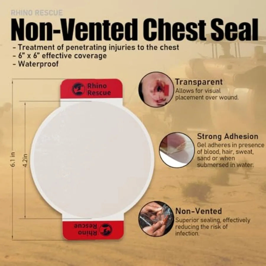 Chest Seal Emergency Trauma Dressing Occlusive Adhesive Pad IFAK Refill