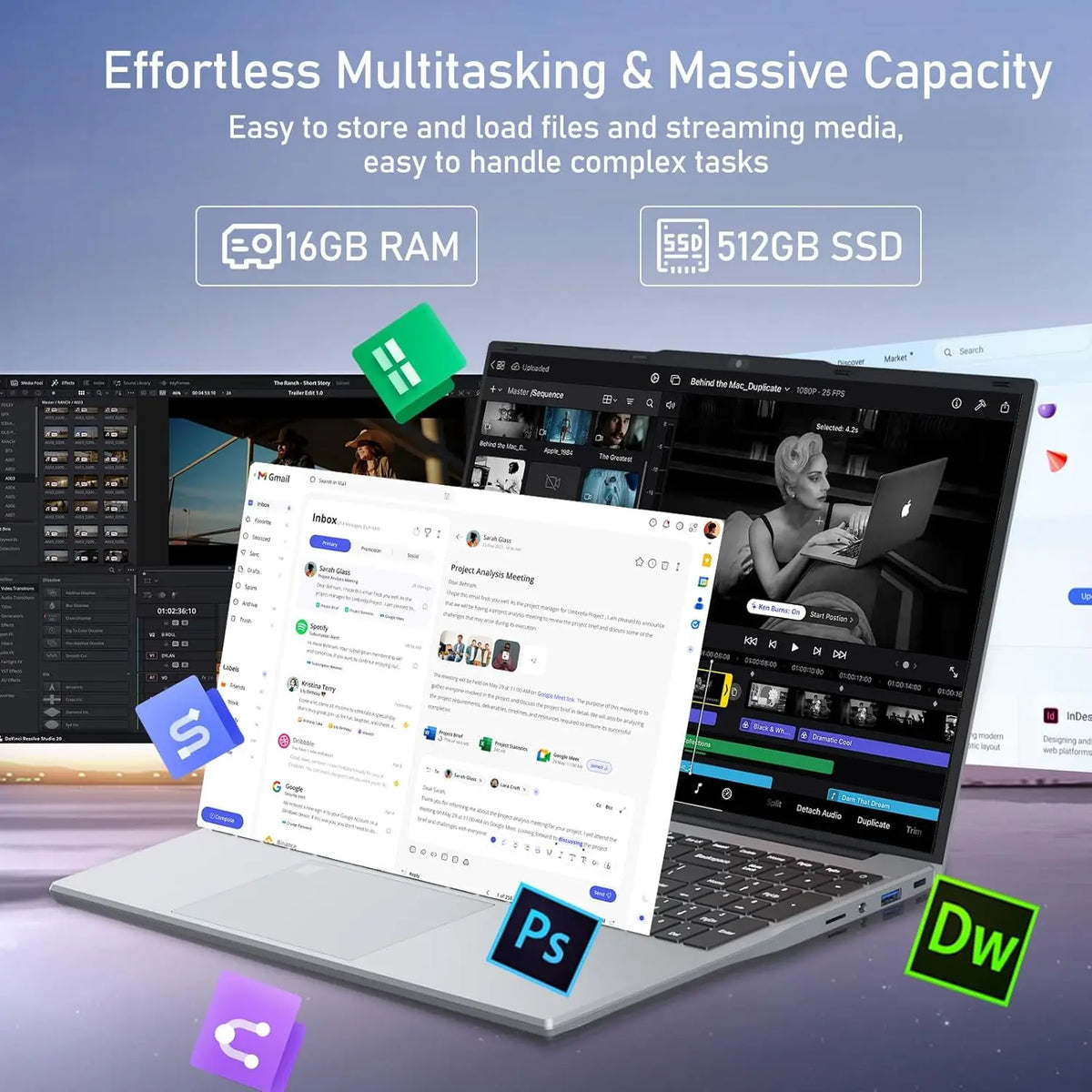 Xiaman Intel Core i3 Laptop Windows 11 Pro SSD Storage