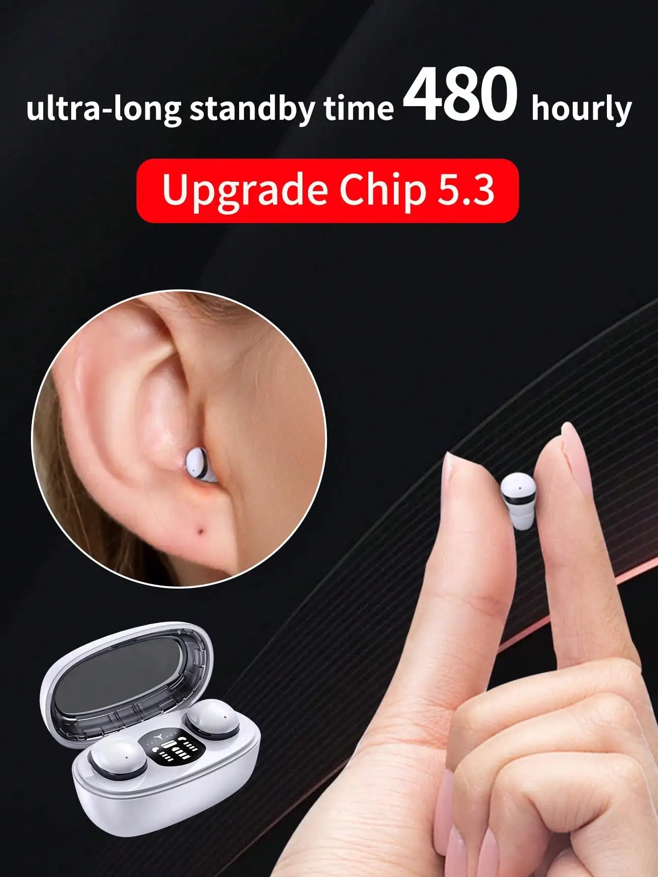 VIKEFON Comfort Over Ear Wireless Headphones With Digital Display