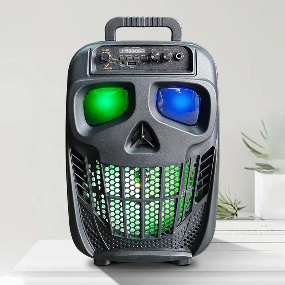 LAIMANEI Skull Bluetooth Speaker Portable Wireless Outdoor Microphone BT 5.0