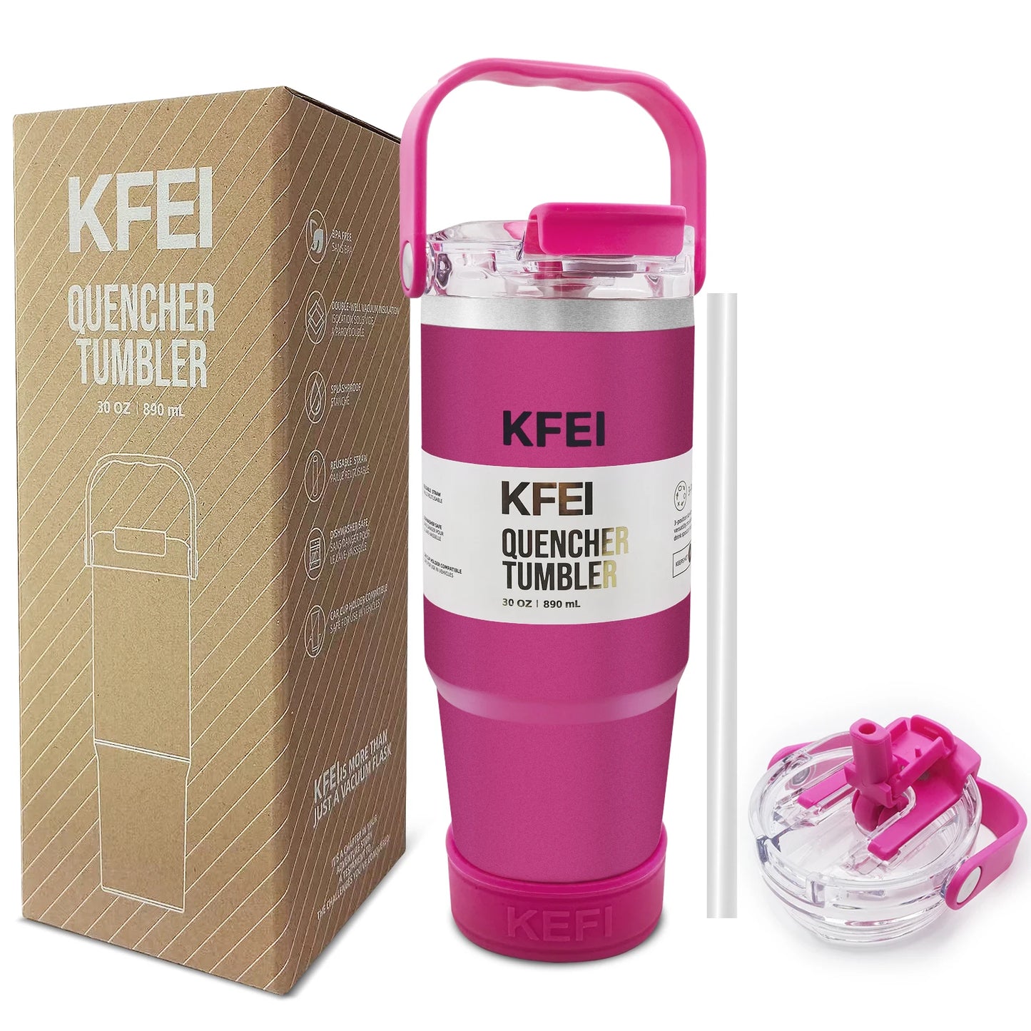 Stainless Steel Double Wall Insulated Tumbler With Lid And Straw