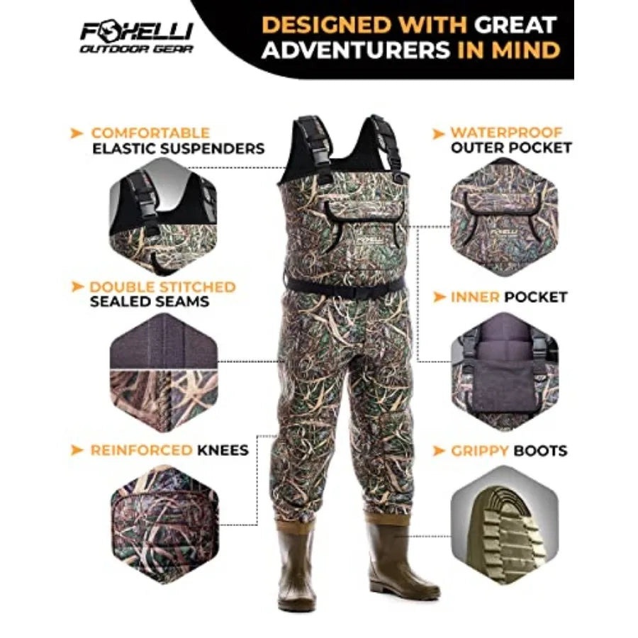 Waterproof Neoprene Chest Waders for Hunting and Fishing