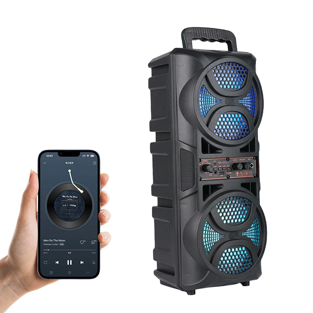 LAIMANEI Bluetooth Portable Speaker With Double Subwoofer Deep Bass Outdoor
