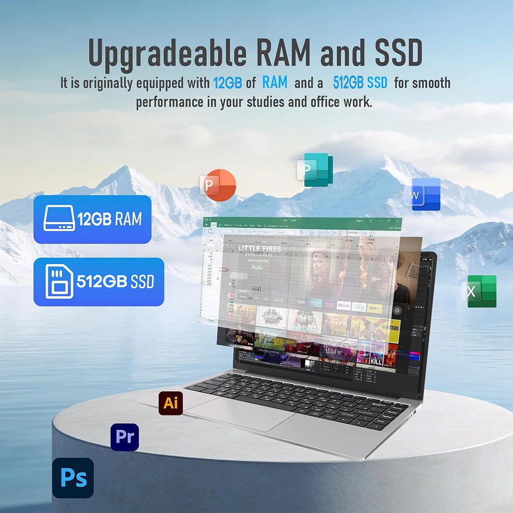 Xiaman Ultra Slim Windows 11 Laptop With Intel Atom Processor