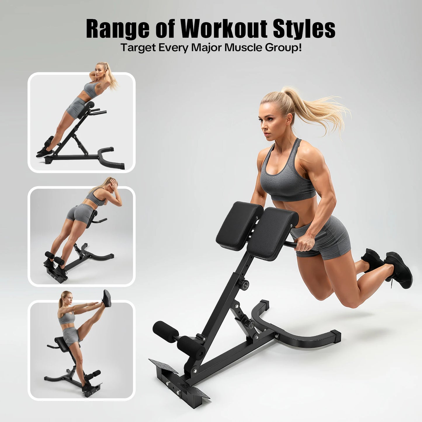 Back Extension Roman Chair With Foldable Steel Frame