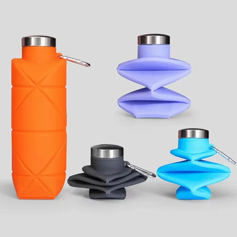 Collapsible Water Bottle Leakproof Silicone Foldable for Gym and Travel