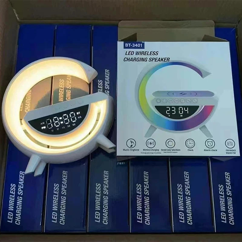 Multifunctional Desk Clock With Bluetooth Speaker And Wireless Charger