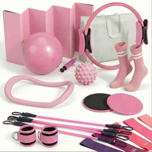 18-Piece Ultimate Home Pilates Circle Kit With Ring Ball Mat