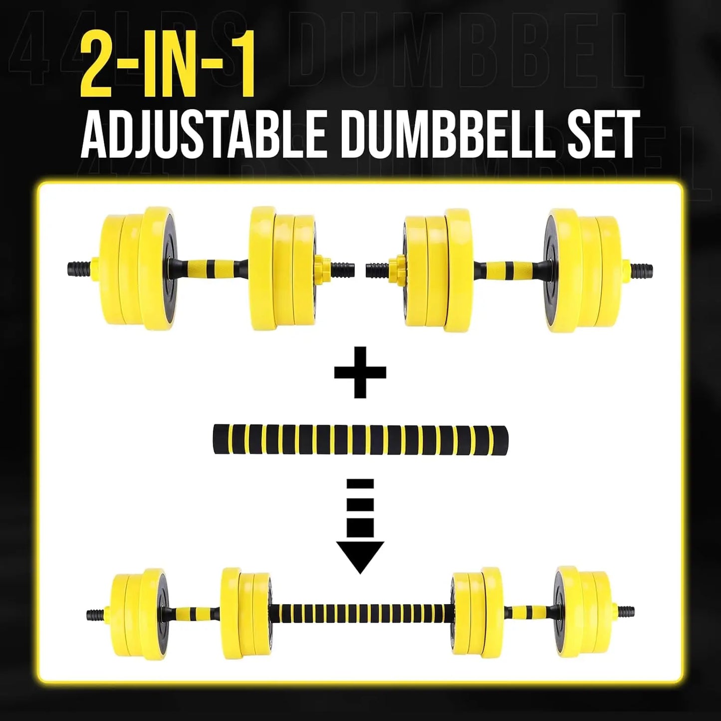 HiMISS 2-In-1 Adjustable Dumbbell Set For Home Gym Workouts