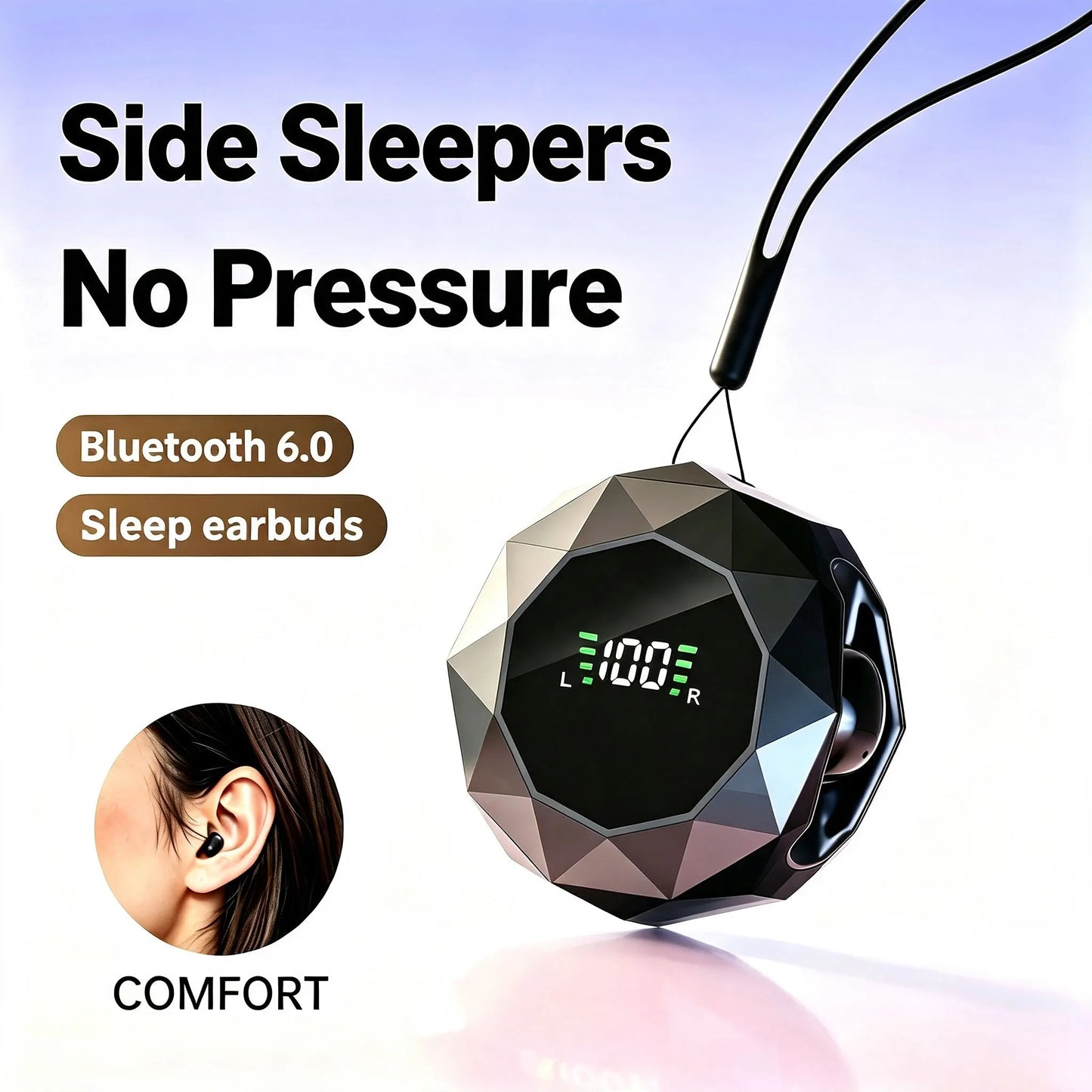 Shuke Mini Wireless Sleep Earbuds Bluetooth Active Noise Cancelling Headphones
