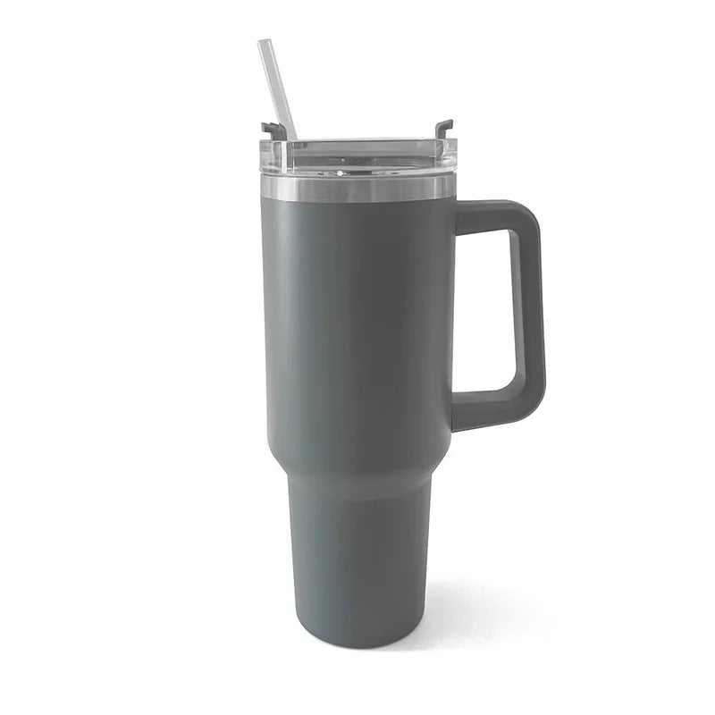 Stainless Steel Vacuum Insulated Tumbler With Handle And Straw