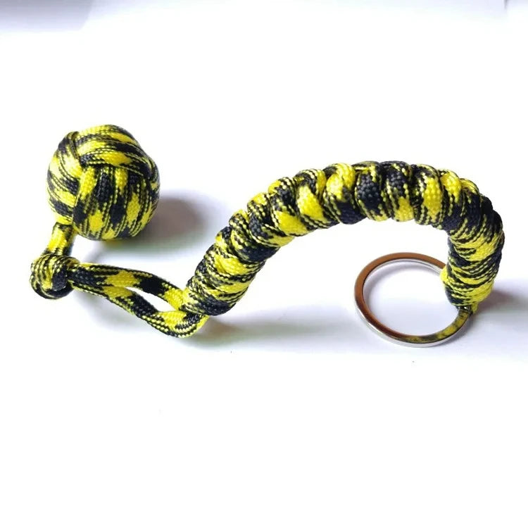 Self Defense Umbrella Rope Monkey Fist Steel Ball Lanyard Survival