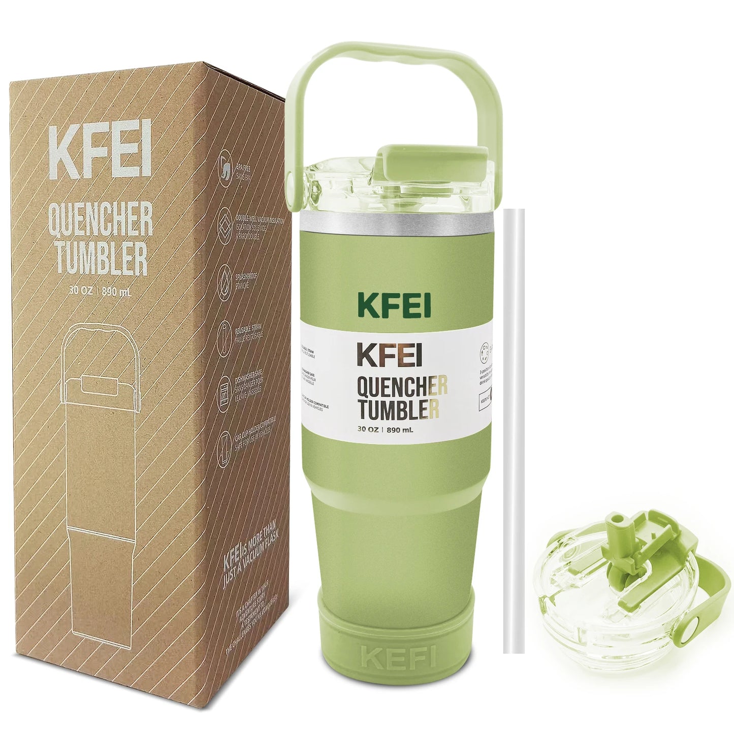 Stainless Steel Double Wall Insulated Tumbler With Lid And Straw