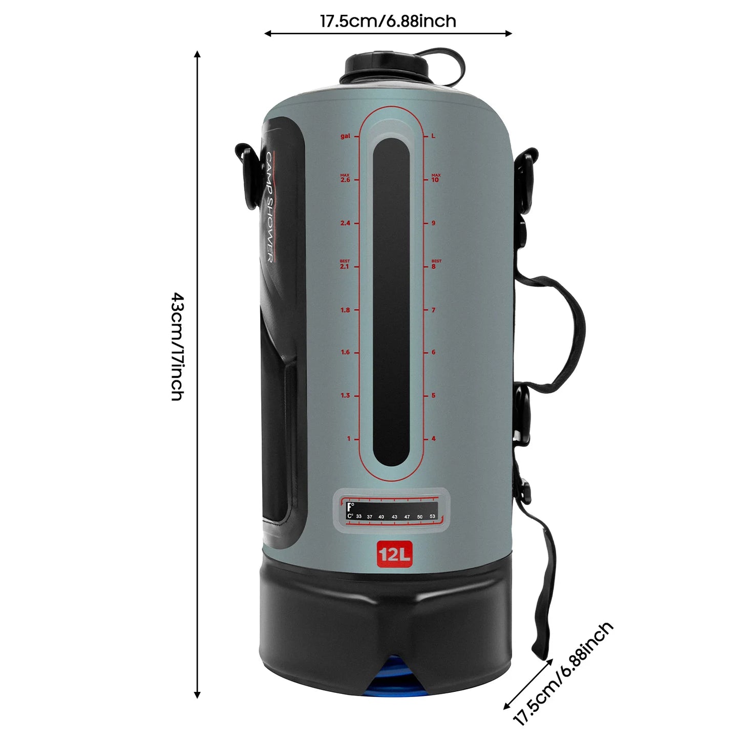 Bymaocar 12L Portable Camping Shower Bag For Outdoor Use