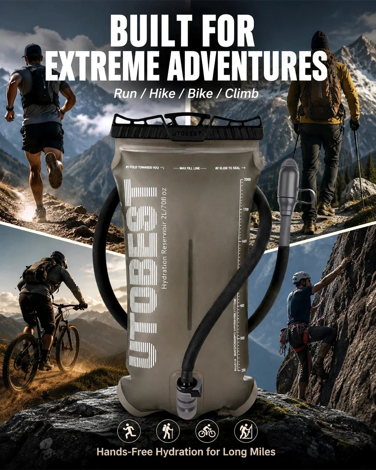 UTOBEST Hydration Water Bladder Reservoir for Camping Cycling Hiking