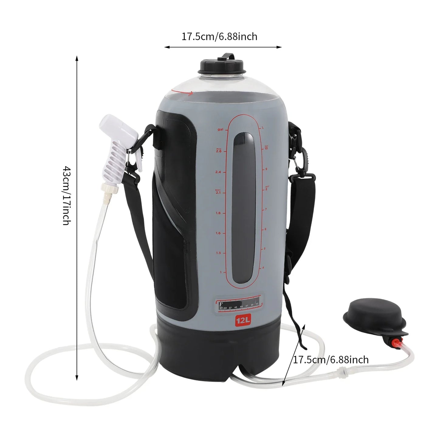 Portable Camping Shower Leakproof Water Bag With Detachable Strap