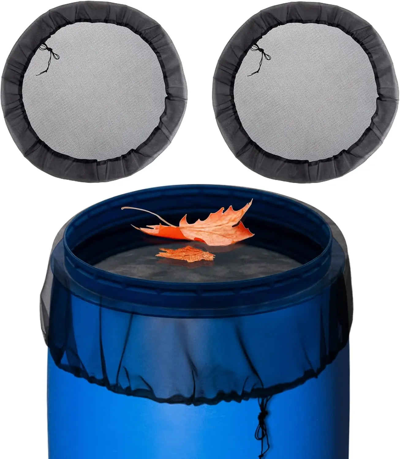 Rain Barrel Mesh Cover Kit With Drawstring For Outdoor Use